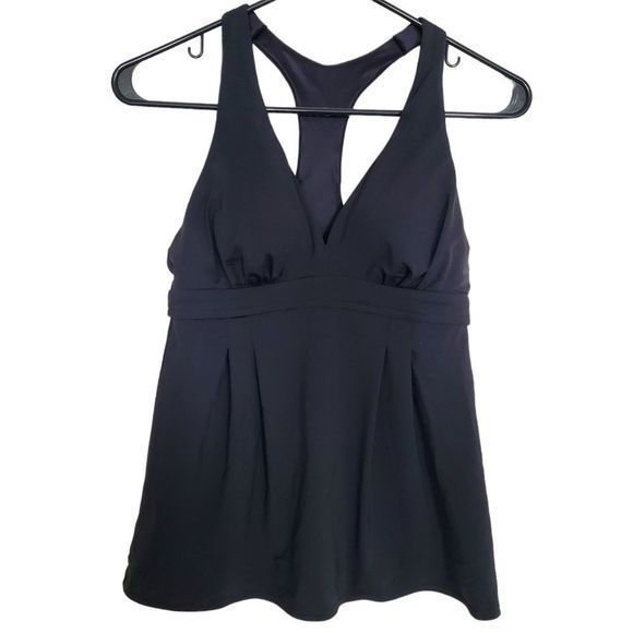 Land's End Black Bathing Tankini Swim Suit Top Tank Size 4 - Picture 10 of 10